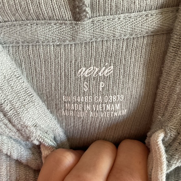 Aerie Womens Small New Love Cotton Corded Cropped Pullover Relaxed Hoodie - Picture 4 of 5